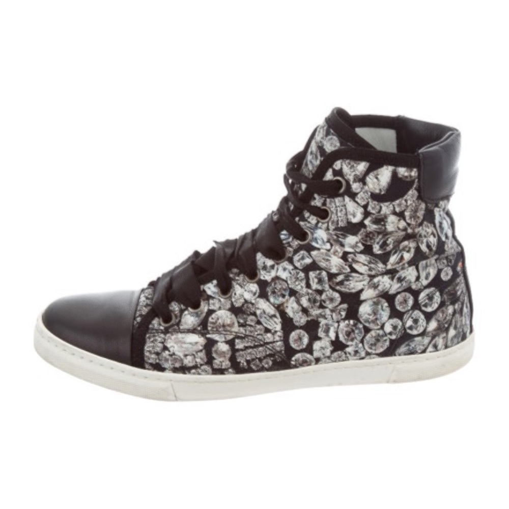Lanvin high top sneakers with jewel fabric 38